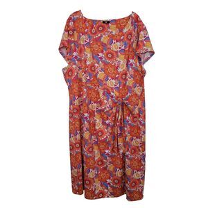 Talbots Effortless Jersey Shift Dress Size 3x Coral Pink Blue Summer